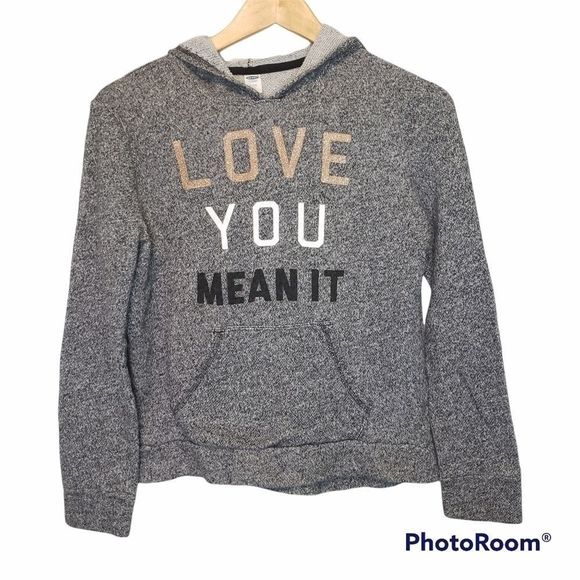 3 for $25 Old Navy Love You Grey Hoodie XL XS - Picture 1 of 4
